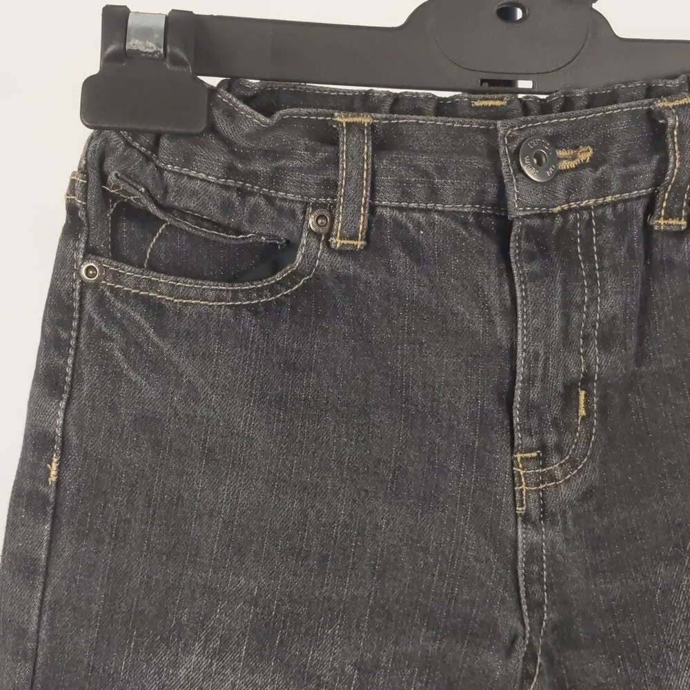 Cotton On Kids Denim Jeans Size 6-7 Black Elastic Waist Unisex - Picture 4 of 11